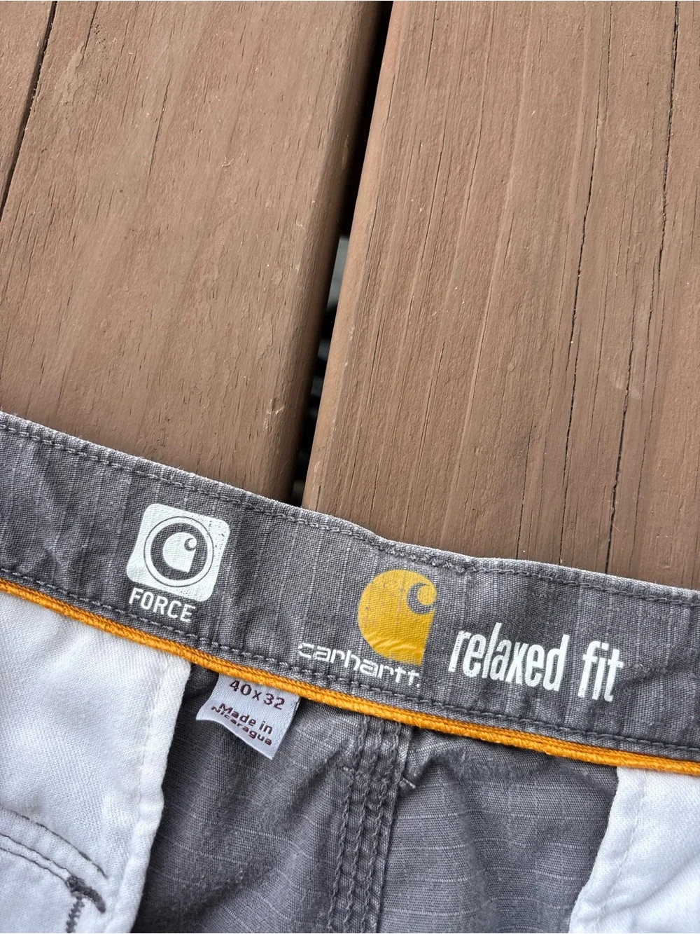 Carhartt Force Mens 40x32 Grey Relaxed Fit Cargo Pants